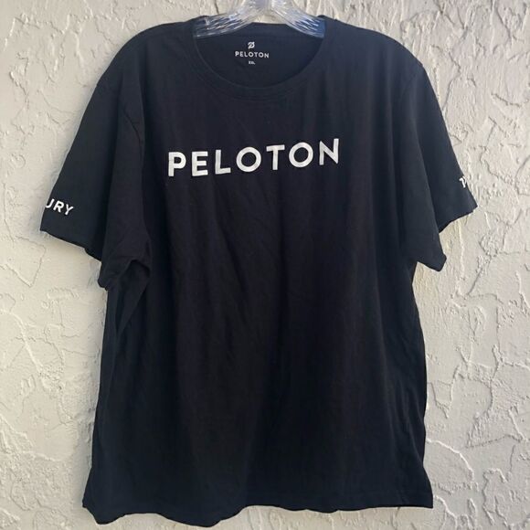 PELOTON 100 Century Crew Neck Short Sleeve Tee Black White Size XXL - Picture 2 of 7